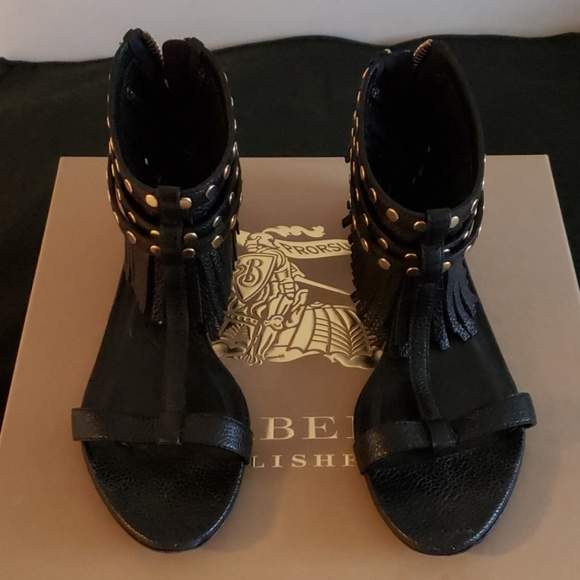 Burberry leather studded sandals . Made in Italy - Picture 1 of 5